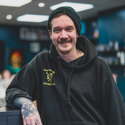 Black Dagger Tattoo Norwich - Tattooist Mat Barry. Photography by Lee Blanchflower, Blanc Creative