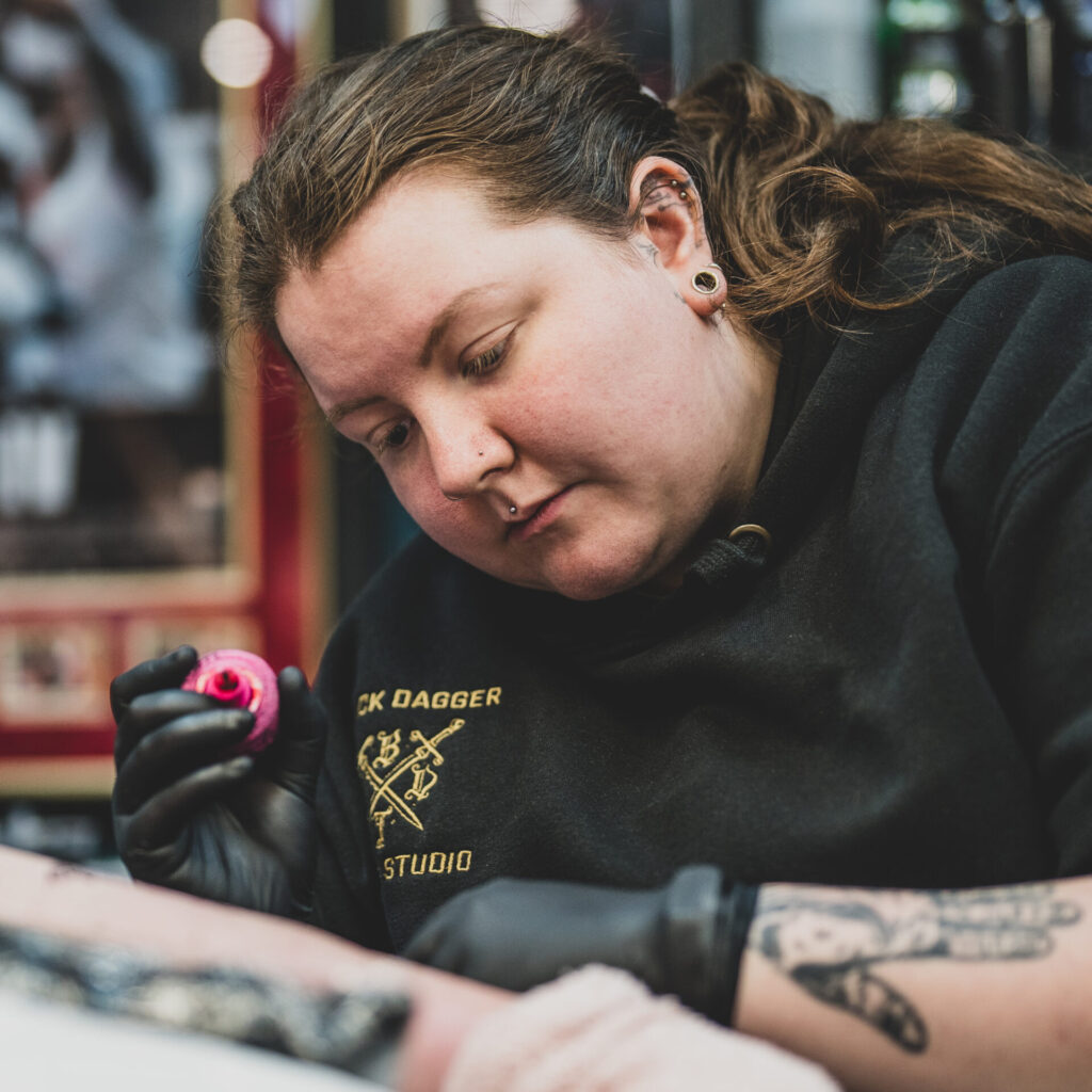 Black Dagger Tattoo Norwich - Tattooist Ixxie Watson. Photography by Lee Blanchflower, Blanc Creative